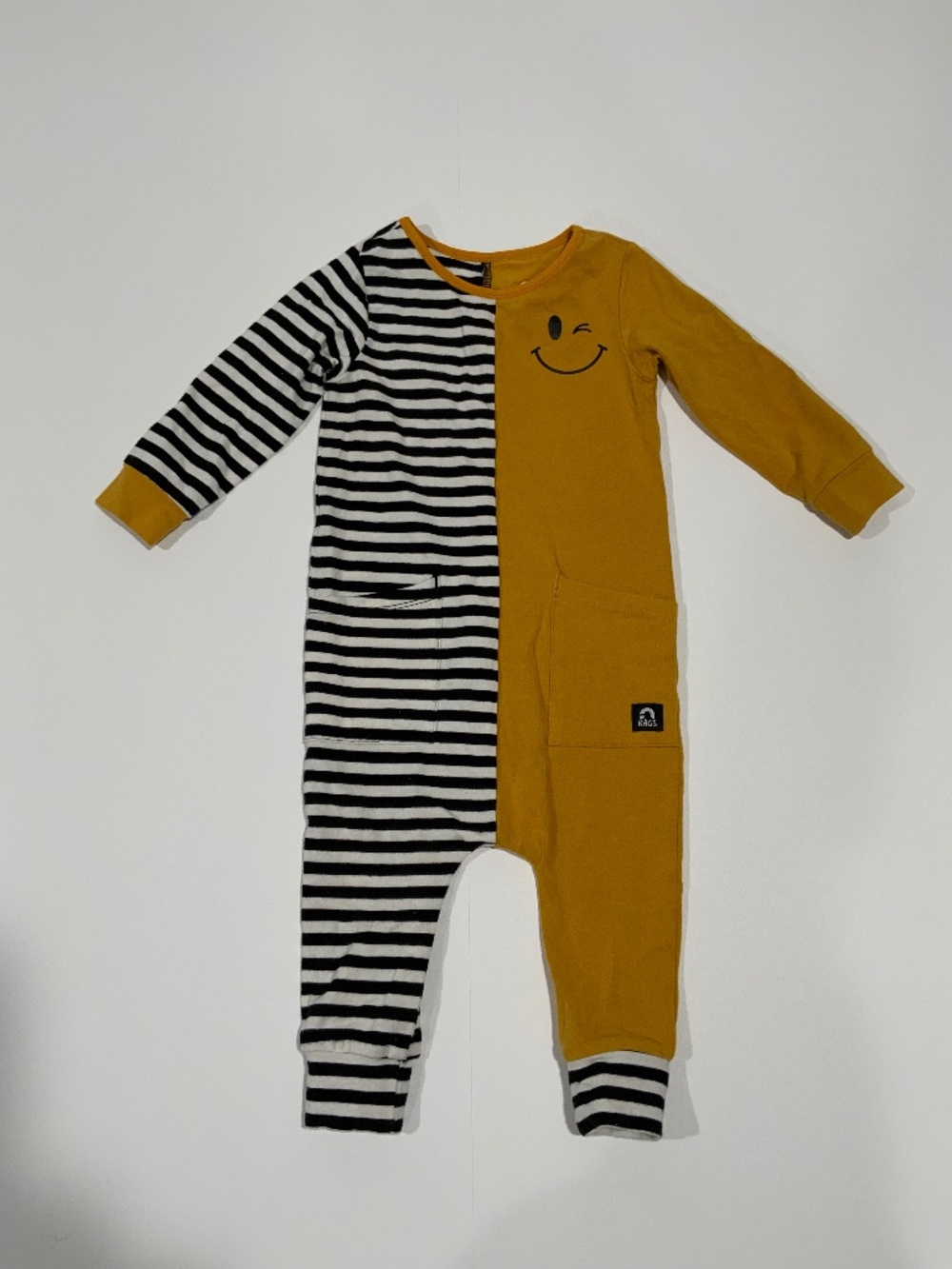 Rags To Raches Long Sleeve Striped Romper